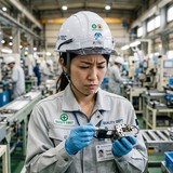 品質のばらつきと属人化に悩む、中堅の日本人女性作業員の困惑するアバター画像